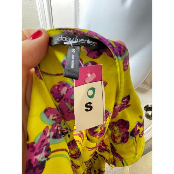 Daisy Fuentes High Low Floral Flowers Print Pattern Spring Sleeveless Dress NWT - Picture 16 of 16